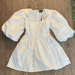 Danielle Bernstein White Puff Sleeve Dress